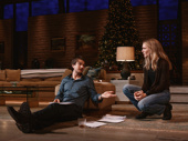 Joe Keery as Trip Wyeth and Lily Rabe as Brooke Wyeth in Other Desert Cities.