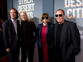Lance Le Pere and photographer Annie Leibovitz pose with fashion icons Anna Wintour and Michael Kors at the Broadway opening night of Other Desert Cities.