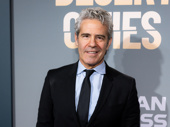 Andy Cohen watches what happens live on the Broadway opening night carpet of Other Desert Cities.