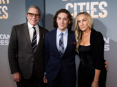 Plaza Suite stars Matthew Broderick and Sarah Jessica Parker return to the Hudson Theatre for opening night of Other Desert Cities, joined by their son James.