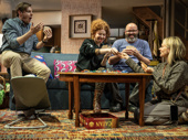 Will Pullen as Henry, Mary Wiseman as Joanna, Danny Wolohan as Rory and Celia Keenan-Bolger as Theresa in The Visitors.
