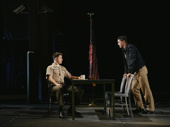 Michael Oberholtzer as Capt. Jack Ross and Tom Blyth as Lt. J.G. Daniel A. Kaffee in A Few Good Men.