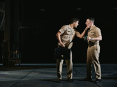 Tom Blyth as Lt. J.G. Daniel A. Kaffee and Nick Blaemire as Lt. Sam Weinberg in A Few Good Men.