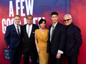 A Few Good Men director Michael Arden poses with playwright Aaron Sorkin and stars Krysta Rodriguez, Tom Blyth and Bradley Whitford on the revival’s Broadway opening night.