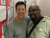 Laugh attack! Funny guys Sean Hayes and James Monroe Iglehart unite after the Aladdin Tony winner caught Hayes in the closing performance of An Act of God.(Photo: Instagram.com/jmiglehart)