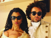 Looks like Hamilton Tony winner Renée Elise Goldsberry and super swing Andrew Chappelle can teach us how to say good-bye—in style! Goldsberry stepped into the role of Angelica Schuyler for one last time on September 3.(Photo: Instagram.com/achapphawk)