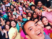 Now that's a super selfie! Jose Llana celebrates a successful run of Twelfth Night at the Delacorte Theater with his cast pals.(Photo: Twitter.com/thejosellana)