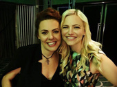 No loathing going on between Elphie and Glinda here! Wicked’s Rachel Tucker and Suzie Mathers raise a glass following the first 10th anniversary performance of Wicked in the West End.(Photo: Twitter.com/suziemathers)