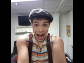 Looks like someone's perked up and ready to carry the banner! Newsies fave Jeremy Jordan gets psyched.(Photo: Instagram.com/jeremymjordan)
