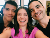 Aca-awesome! In Transit's Telly Leung, Margo Seibert and music director Rick Hip-Flores get together.(Photo: Instagram.com/margo_seibert)
