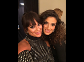 We're Gleeking out about this reunion! Lea Michele and Idina Menzel hang backstage at the iHeartRadio Music Festival.(Photo: Twitter.com/idinamenzel)