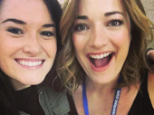 Finding Neverland's Sylvias of the past and present! National tour star Christine Dwyer ran into Broadway fave Laura Michelle Kelly across the hall as Kelly was rehearsing for The King and I national tour. See them both when they soar to a city near you!(Photo: Instagram.com/fnlmusical)  
