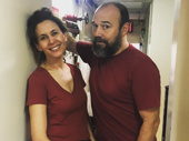 Twinning! Fiddler on the Roof's onstage couple Jessica Hecht and Danny Burstein get matchy-matchy backstage.(Photo: Instagram.com/dannybur) 
