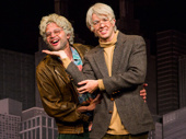 Nick Kroll as Gil Faizon and John Mulaney as George St. Geegland in Oh, Hello on Broadway. 
