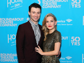 Let’s take an old-fashioned walk—on the red carpet! Holiday Inn stars Bryce Pinkham and Lora Lee Gayer snap a sweet pic. 