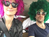 We're wigging out (sorry) over this silly shot of Waitress composer Sara Bareilles and Broadway BFF Gavin Creel! Hey Gavin, can you rock that green fro in Hello, Dolly! this spring? It definitely goes with Sunday clothes!(Photo: Instagram.com/sarabareilles)