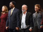 Bravo! Diane Lane, Harold Perrineau, Joel Grey and Celia Keenan-Bolger take a bow following their opening night performance in The Cherry Orchard. 