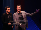 We love these gents! Jake Gyllenhaal and Jon Hamm take the stage.(Photo: Justin Sullivan/Getty Images)