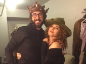 He's with her! Natasha, Pierre and the Great Comet of 1812 star Josh Groban shares a dressing room legendary Broadway diva Bernadette Peters backstage at Hillary Clinton's Stronger Together Broadway event.(Photo: Twitter.com/OfficialBPeters)