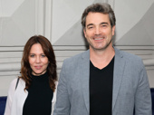 Leslie Urdang and Jon Tenney attend the Broadway opening of The Front Page.