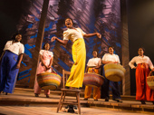 Cynthia Erivo as Celie and the cast of The Color Purple. 