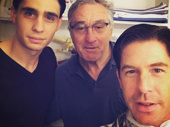 A Bronx Tale's boys! Stars Bobby Conte Thornton and Richard H. Blake snap a pic with film and stage adaptation director, Oscar winner Robert De Niro.(Twitter.com/_Frankie_M)    