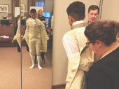 Blow us all away! Grease: Live standout Jordan Fisher suits up to take on the roles of John Laurens and Philip Hamilton. He begins performances in Hamilton on November 22.(Photo: Twitter.com/Jordan_Fisher)