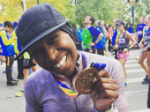 From purple to gold! The Color Purple Tony winner Cynthia Erivo completes the New York marathon.(Photo: Instagram.com/cynthiaerivo)