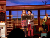 What a sweet treat! Waitress composer Sara Bareilles hits the stage with a fan for karaoke.(Photo: Boneau/Bryan-Brown)