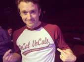 Look out! In Transit's James Snyder rocked his college a cappella group tee to the first preview of the new musical. We'll say it: "SoCal VoCal" is pretty cute.(Photo: Instagram.com/intransitbway)