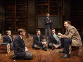 Jason Sudeikis as John Keating and the cast of Dead Poets Society. 