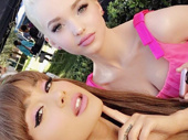 Glam girls! Hairspray Live!'s Ariana Grande and Dove Cameron snap a sassy selfie.(Photo: Instagram.com/arianagrande) 