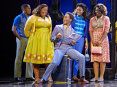 Amber Riley as Effie White, Tyrone Huntley as C.C. White, Liisi LaFontaine as Deena Jones and Ibinabo Jack as Lorrell Robinson in Dreamgirls.