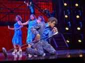 Adam J. Bernard as Jimmy Early and the cast of Dreamgirls.