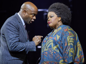 Nicholas Bailey as Marty and Amber Riley as Effie White in Dreamgirls.