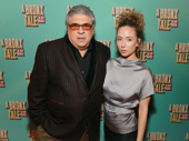 The Sopranos star Vincent Pastore and his guest step out for A Bronx Tale’s opening night.