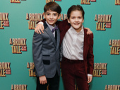 They may play little Calogero, but their performances are larger than life. Athan Sporek and Hudson Loverro snap a pic.