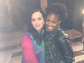 Pop music firework Katy Perry heads to Broadway! The California Girl recently visited The Color Purple and struck a pose with standout Patrice Covington.(Photo: Instagram.com/sangtrice)