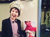 Prince Ali? More like Prince Anthony! Falsettos' pint-sized star and self-proclaimed "theater geek" Anthony Rosenthal hangs in Adam Jacobs' dressing room backstage at Aladdin.(Photo: Instagram.com/andrewrannells)