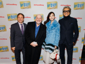 In Transit producer David Garfinkle, Tony-nominated composer and lyricist Frank Wildhorn, his wife Yōka Wao and Tony-winning director/choreographer Tommy Tune snap a pic.