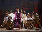 Daveed Diggs as Jefferson and the cast of Hamilton.
