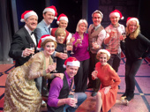 Happy holidays! Producers Riki Kane Larimer, Jamie deRoy and the cast of off-Broadway's Cagney toast their 300th performance.(Photo: Cagney The Musical)