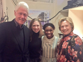 They're beautiful and they're here! Former President Bill Clinton, Chelsea Clinton, Tony winner Cynthia Erivo and Hillary Clinton take a photo following the final performance of Broadway's The Color Purple.(Photo: Twitter.com/CynthiaEriVo)
