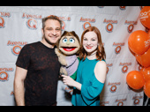 Avenue Q co-creator Jeff Marz and star Elizabeth Ann Berg are all smiles for 13 years and 3,000 performances.