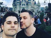 Just two Prince Charmings in front of Cinderella's castle. Theater couple Andy Mientus and Michael Arden visit Disney's Magic Kingdom.(Photo: Instagram.com/michaelarden)