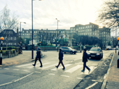 When in London! Of course the Hamilton Cabinet had to recreate The Beatles' Abbey Road crosswalk pic. Lin-Manuel Miranda, Alex Lacamoire and Thomas Kail...where's the fourth? If you look closely, you can see Miranda is carrying his son Sebastian.(Photo: Twitter.com/LacketyLac)