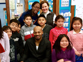 Hamilton headliner, speechmaker and now chess champion? Brandon Victor Dixon spent his day off at the Martin Luther King, Jr. Day Chess Tournament at PS 11 in Chelsea. Checkmate!(Photo: Chess in the Schools)