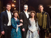 Phantom of the Opera's Jordan Donica, Kaley Ann Voorhees, James Barbour, Ali Ewoldt and Kyle Barisich celebrate 29 years on Broadway for Andrew Lloyd Webber's musical.(Photo: Jeremy Daniel)