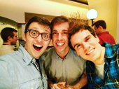 Happy birthday to The Book of Mormon star Nic Rouleau! Dear Evan Hansen's Will Roland and Broadway alum Jay Armstrong Johnson celebrate with their NYU bud.(Photo: Instagram.com/jay_a_johnson)