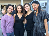 The Schuyler Sisters—and Lac! Hamilton's music director Alex Lacamoire and original stars Jasmine Cephas Jones, Phillipa Soo and Renée Elise Goldsberry totally "werked" it at their pre-Super Bowl performance.(Photo: Twitter.com/Lin_Manuel)